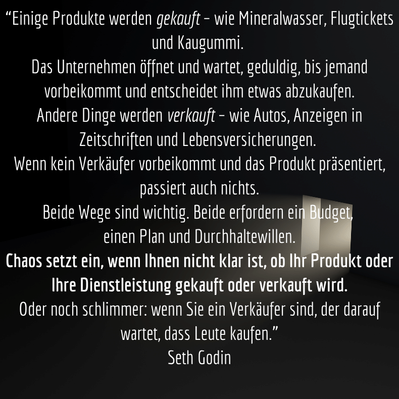 Seth Godin - verkaufen oder kaufen lassen - möbelhandel
